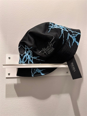 PHOBIA BLACK BUCKET CAP WITH BLUE LIGHTNING PRINT PHA00601