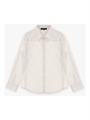 PLEASE camicia m/l con collo lino rigato CL15301B62