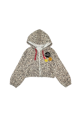 TOBETOO FELPA MACULATAFULL ZIP C/CAPPUCCIO BAMBINA TB949