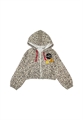 TOBETOO FELPA MACULATAFULL ZIP C/CAPPUCCIO BAMBINA TB949
